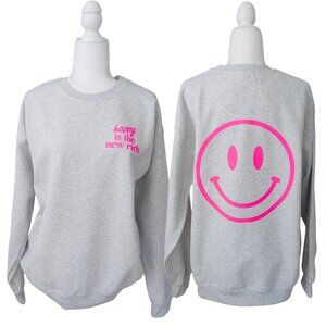 NWT Happy is the New Rich Smiley Face Sweatshirt
